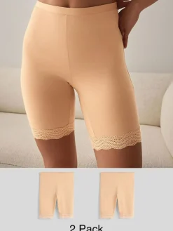 Outlet Next Cotton Blend Anti-Chafe Shorts 2 Pack Pastel Rose Nude