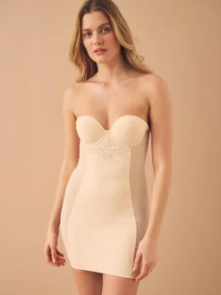 Sale Next Firm Tummy Control Cupped Lace Slip Pastel Rose Nude