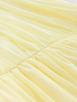 Next Pastel Yellow Mesh Multiway Wedding Guest Bridesmaid Maxi Dress^Women Maxi Dresses