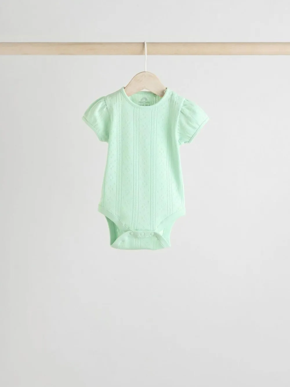 Next Pastels 5 Pack Short Sleeve Pointelle Baby Bodysuits