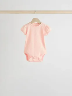 Next Pastels 5 Pack Short Sleeve Pointelle Baby Bodysuits