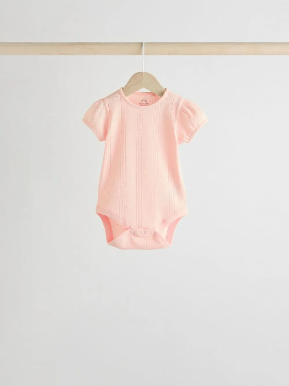 Next Pastels 5 Pack Short Sleeve Pointelle Baby Bodysuits