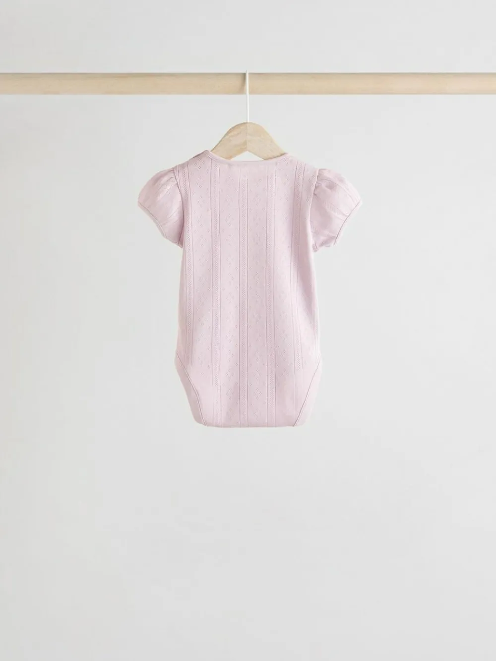 Next Pastels 5 Pack Short Sleeve Pointelle Baby Bodysuits