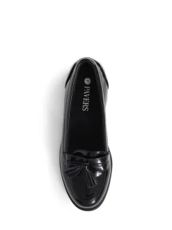 Pavers Black Smart Patent Loafers^Women Flats