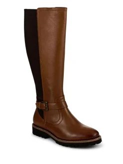 Pavers Leather Elastic-Fit Grippy Long Boots^Women Boots & Wellies|Boots