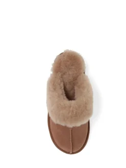 New Pavers Sheepskin Lined Slippers Brown