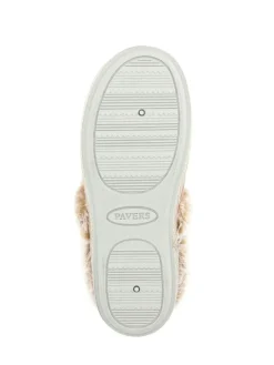 New Pavers Warm Lined Memory Foam Slippers Cream