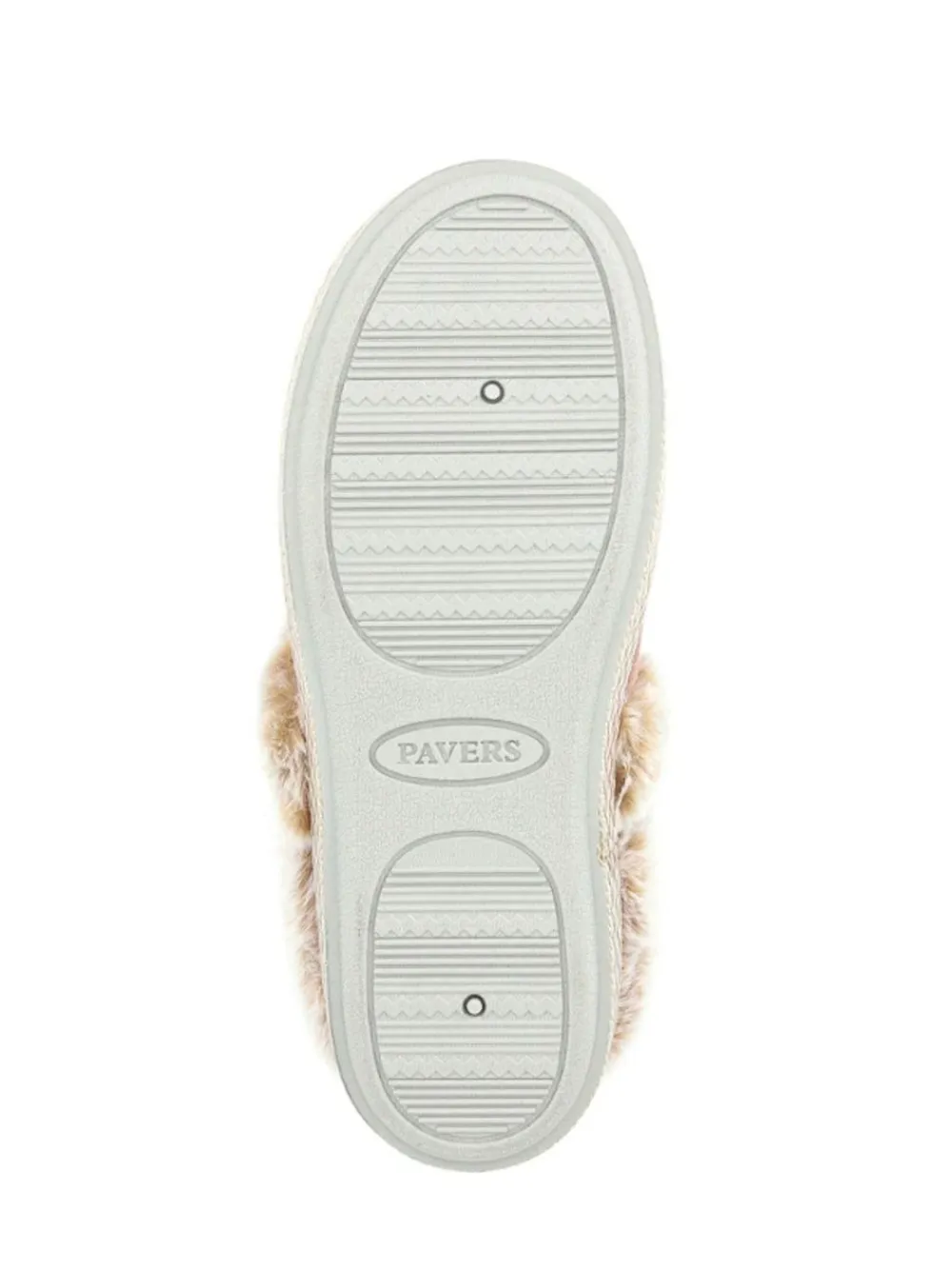 New Pavers Warm Lined Memory Foam Slippers Cream