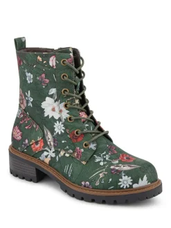 Clearance Pavers Wide Fit Lace-Up Ankle Boots Green