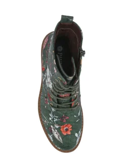 Clearance Pavers Wide Fit Lace-Up Ankle Boots Green