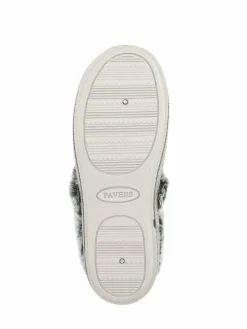 Hot Pavers Warm Lined Memory Foam Slippers Grey