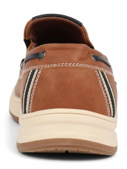 Outlet Pavers Blue Slip On Boat Shoes Natural