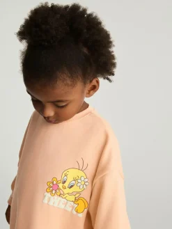 Online Next Peach Pink Tweety Sweatshirt & Flare Leggings Set (3mths-7yrs)
