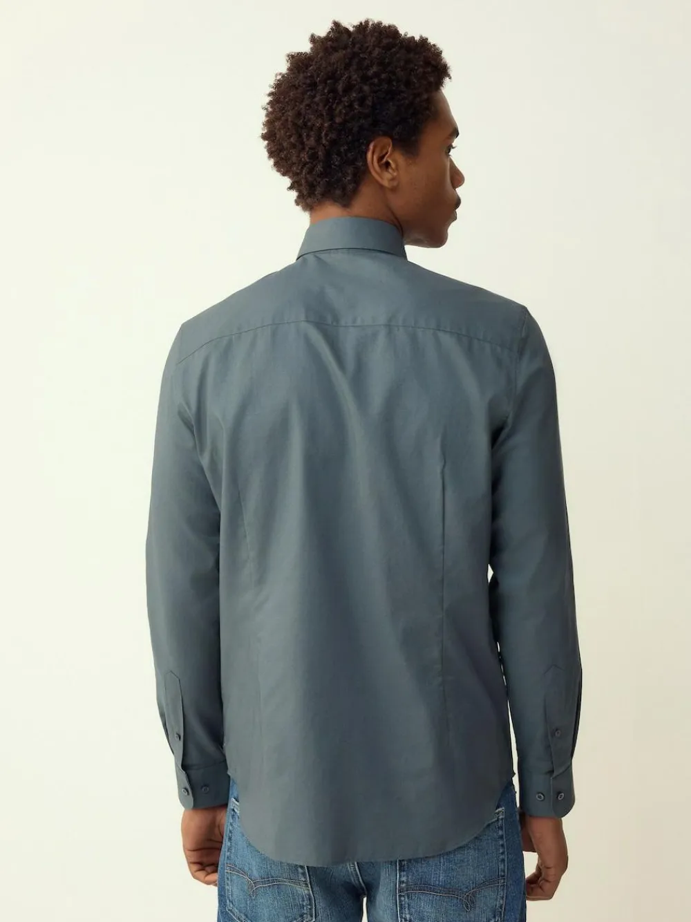 Next Petrol Blue Regular Fit Button Down Easy Iron Oxford Shirt^ Shirts