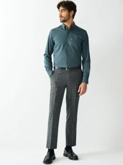 Best Next Petrol Blue Slim Fit Button Down Easy Iron Oxford Shirt