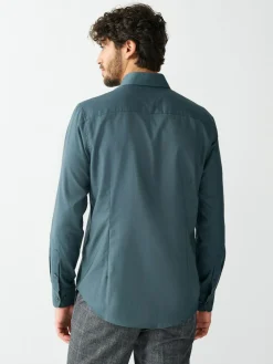 Best Next Petrol Blue Slim Fit Button Down Easy Iron Oxford Shirt