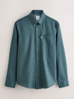 Best Next Petrol Blue Slim Fit Button Down Easy Iron Oxford Shirt