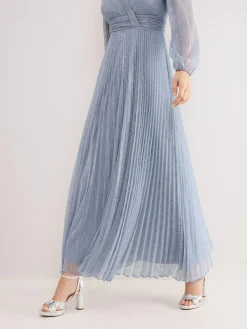 Phase Eight Blue Harper Plisse Dress^Women Maxi Dresses