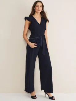 Phase Eight Blue Kallie Frill Jumpsuit^Women Jumpsuits & Playsuits