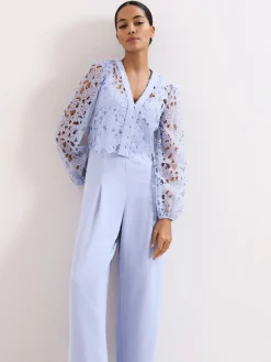 Clearance Phase Eight Blue Petite Winona Lace Jumpsuit