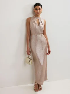 Outlet Phase Eight Gold Libby Metallic Dress