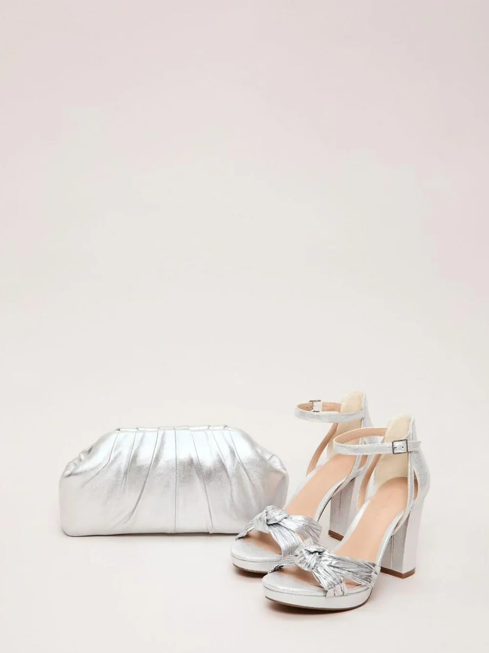 Phase Eight Silver Pouch Clutch Bag^Women Bags