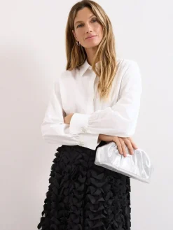 Phase Eight Silver Pouch Clutch Bag^Women Bags