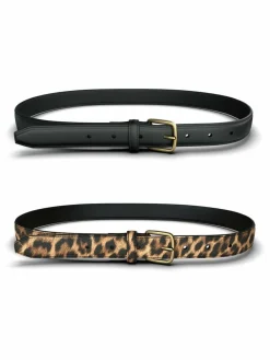 PIECES Black Belts 2 Pack^Women Belts