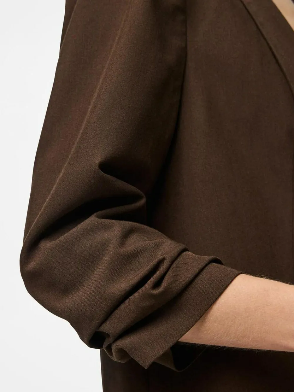 PIECES Brown 3/4 Length Sleeve Blazer^Women Blazers