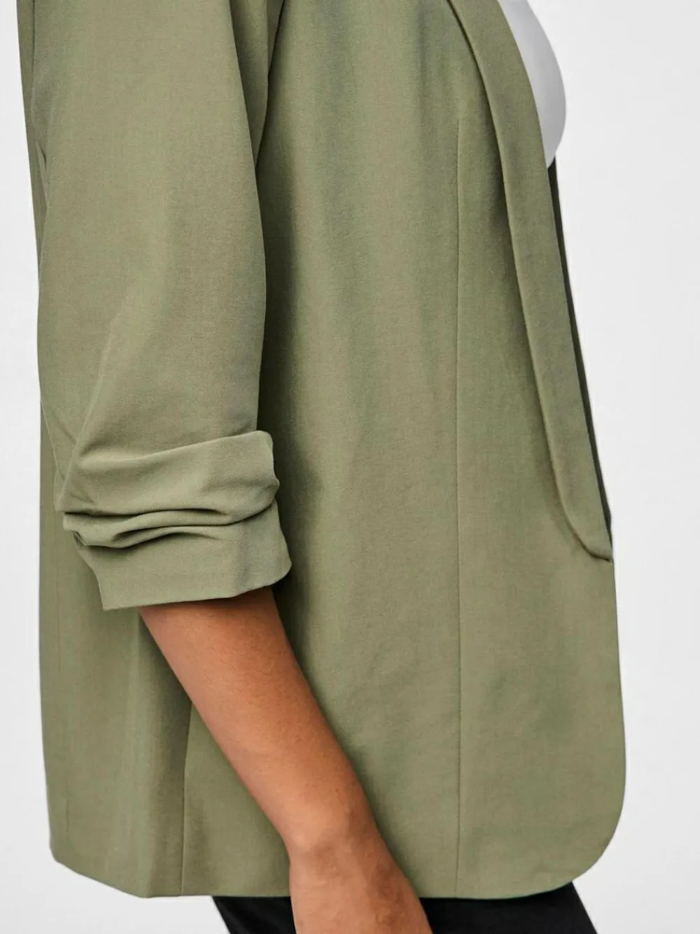 New PIECES Green Ruched Sleeve Blazer