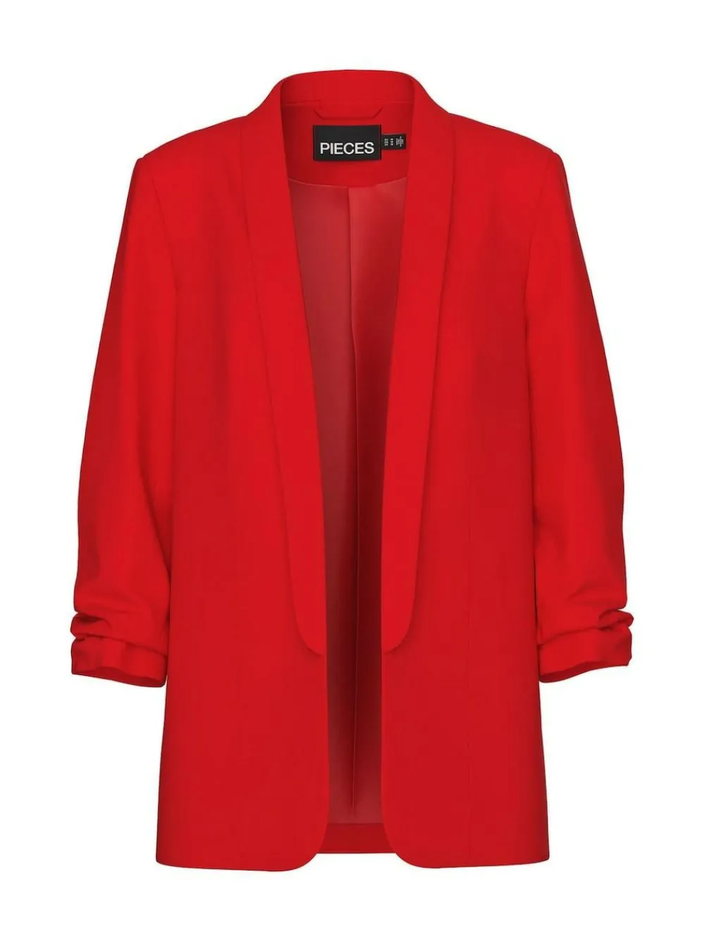 Sale PIECES Red Ruched Sleeve Blazer