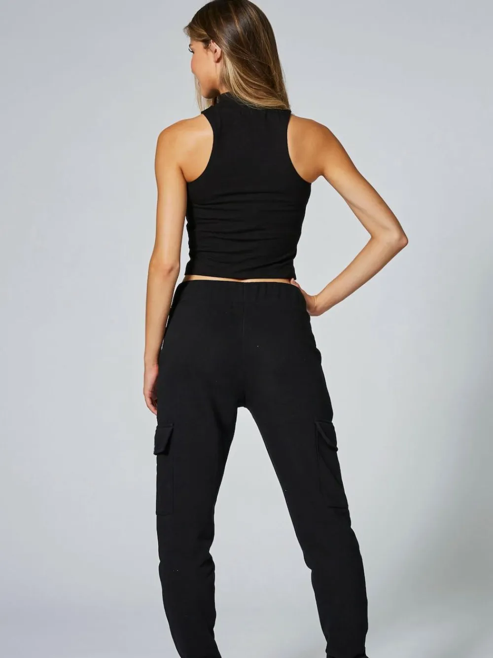 Pineapple Black High Neck Barbarella Sleeveless Top^Women Sportswear