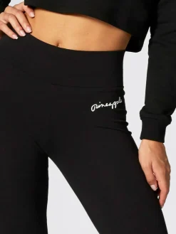 Pineapple Black Petite Womens Wide Waistband Leggings^Women Sportswear|Leggings & Sweatpants