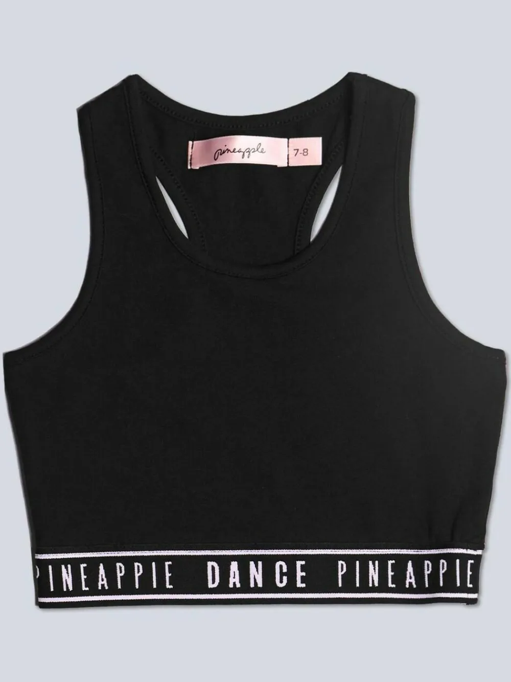 Pineapple Tape Hem Midi Crop Top Black