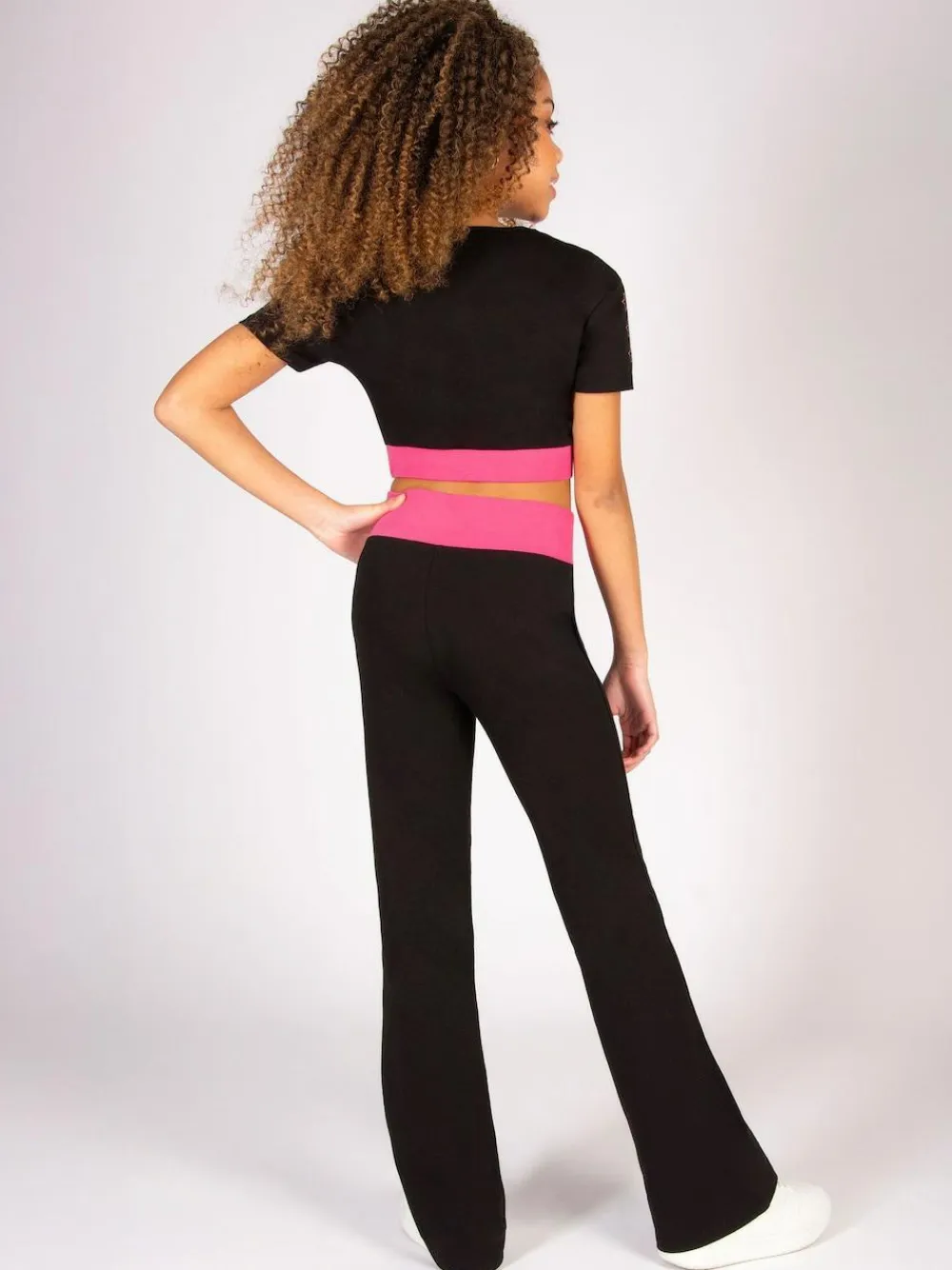 New Pineapple Black The Next Step Star Short Sleeve Crop Top