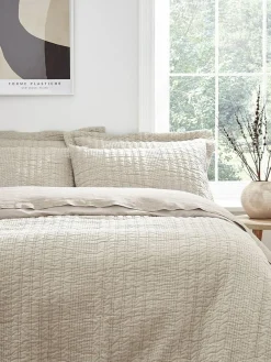 Best Pineapple Elephant Tamba Jersey Stripe Quilted Duvet Cover Set Natural