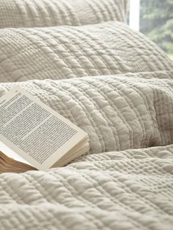 Best Pineapple Elephant Tamba Jersey Stripe Quilted Duvet Cover Set Natural