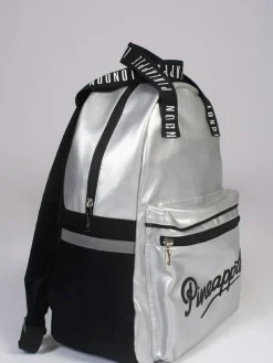 Pineapple Silver Retro Logo Pocket Backpack^ Bags