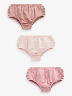 Discount Next 100% Cotton Baby Knickers 3 Pack (0mths-2yrs) Pink