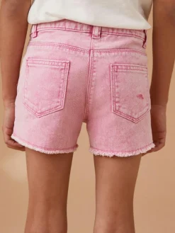 Next 100% Cotton Frayed Edge Distressed Shorts (3-16yrs) Pink