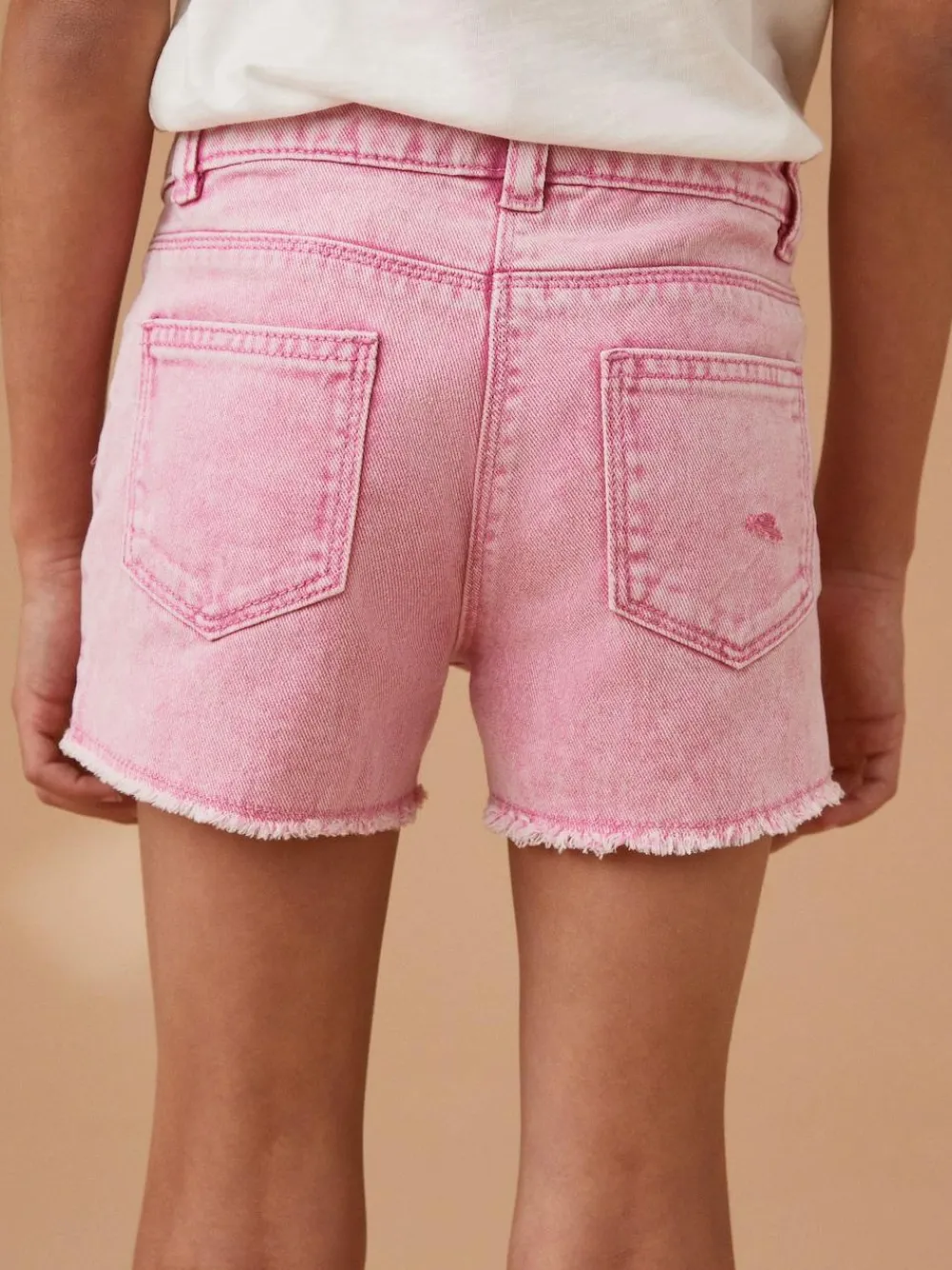 Next 100% Cotton Frayed Edge Distressed Shorts (3-16yrs) Pink