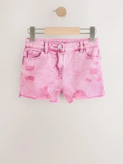 Next 100% Cotton Frayed Edge Distressed Shorts (3-16yrs) Pink