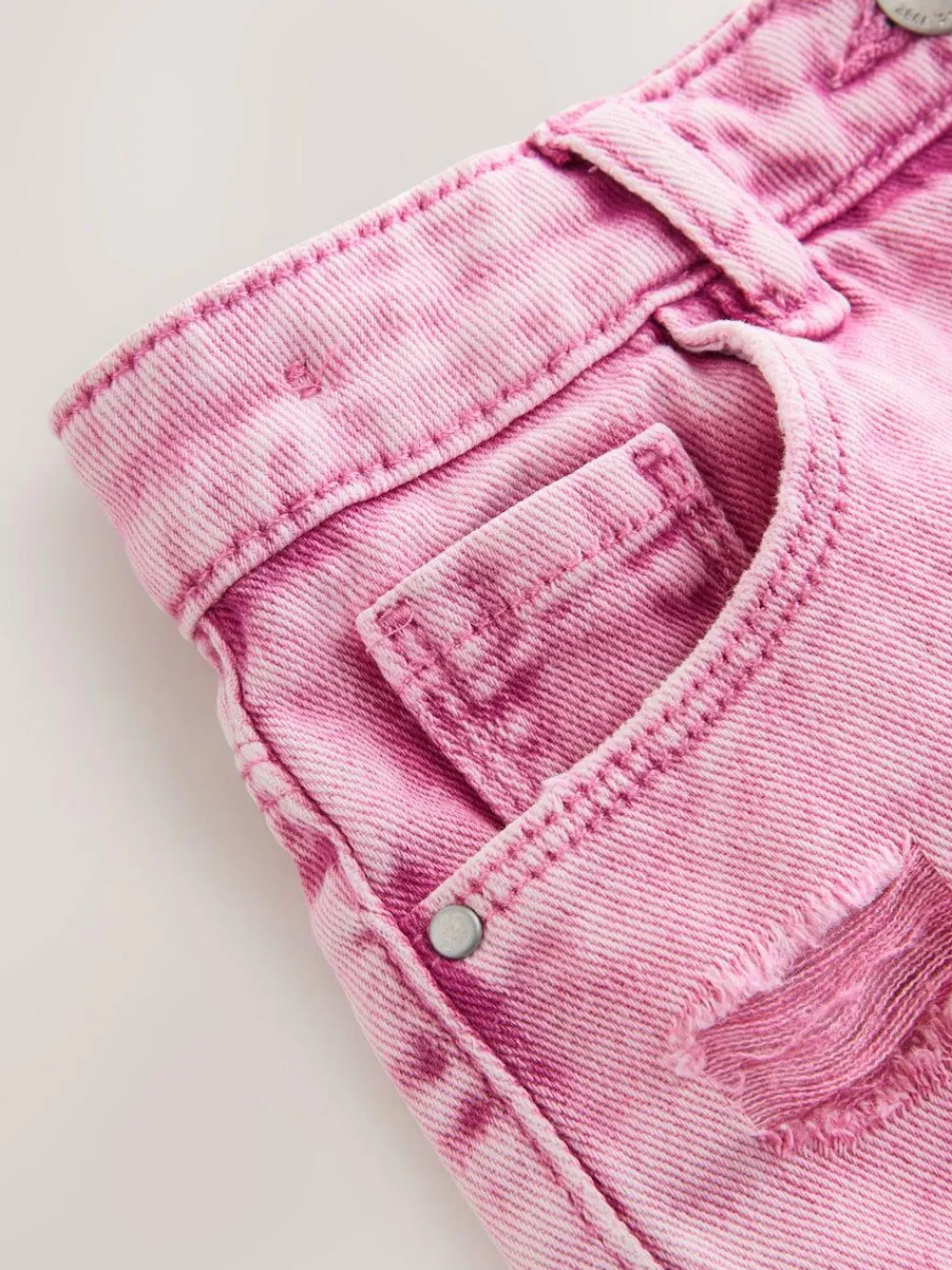 Next 100% Cotton Frayed Edge Distressed Shorts (3-16yrs) Pink