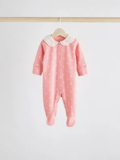 Next Pink 3 Pack Baby Sleepsuits (0-2yrs)^ Nightwear