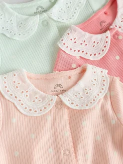 Next Pink 3 Pack Baby Sleepsuits (0-2yrs)^ Nightwear
