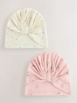 New Next 2 Pack Baby Turbans (0-18mths) Pink