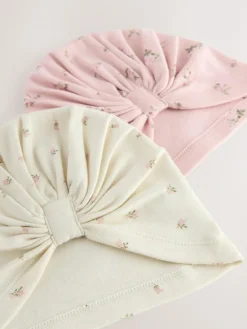 New Next 2 Pack Baby Turbans (0-18mths) Pink