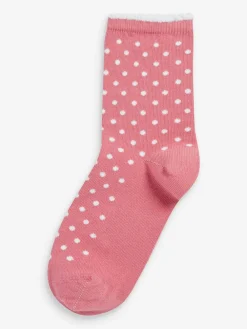 Next Pink 7 Pack Cotton Rich Pretty Ankle Socks^ Socks & Tights|Socks & Tights