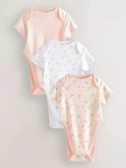 Next Pink 3 Pack Hip Dysplasia Short Sleeve Baby Bodysuits^ Bodysuits & Vests|Vests