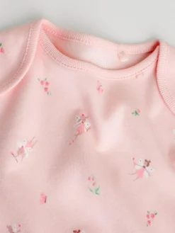 Online Next Pink 5 Pack Long Sleeve Baby Bodysuit